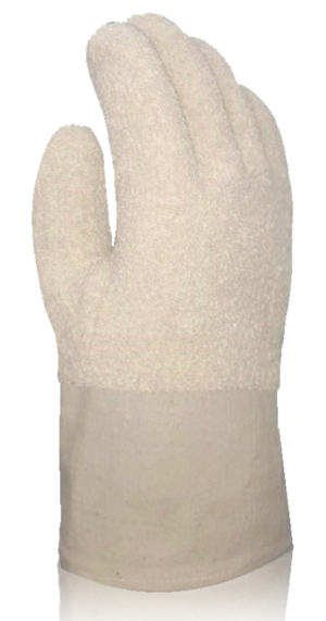 terry grey gloves with canvas cuff