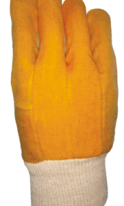 coated fabric rigger gloves with knitted wrist