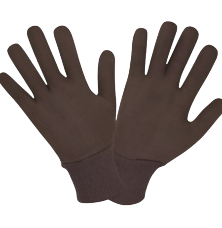 BROWN JERSEY 2-PIECE GLOVES REVERSIBLE with Knitted Wrist <br>Style # HM-2725