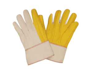HM-1032 YELLOW CHORE GLOVES WITH CANVAS CUFF