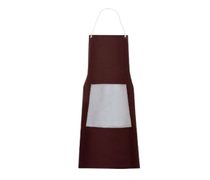 HM-924 RED BROWN CANVAS APRON WITH LEATHER