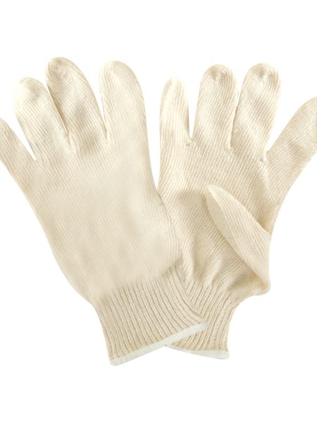 COTTON SEAMLESS NATURAL KNITTED GLOVES - Style # HM-520